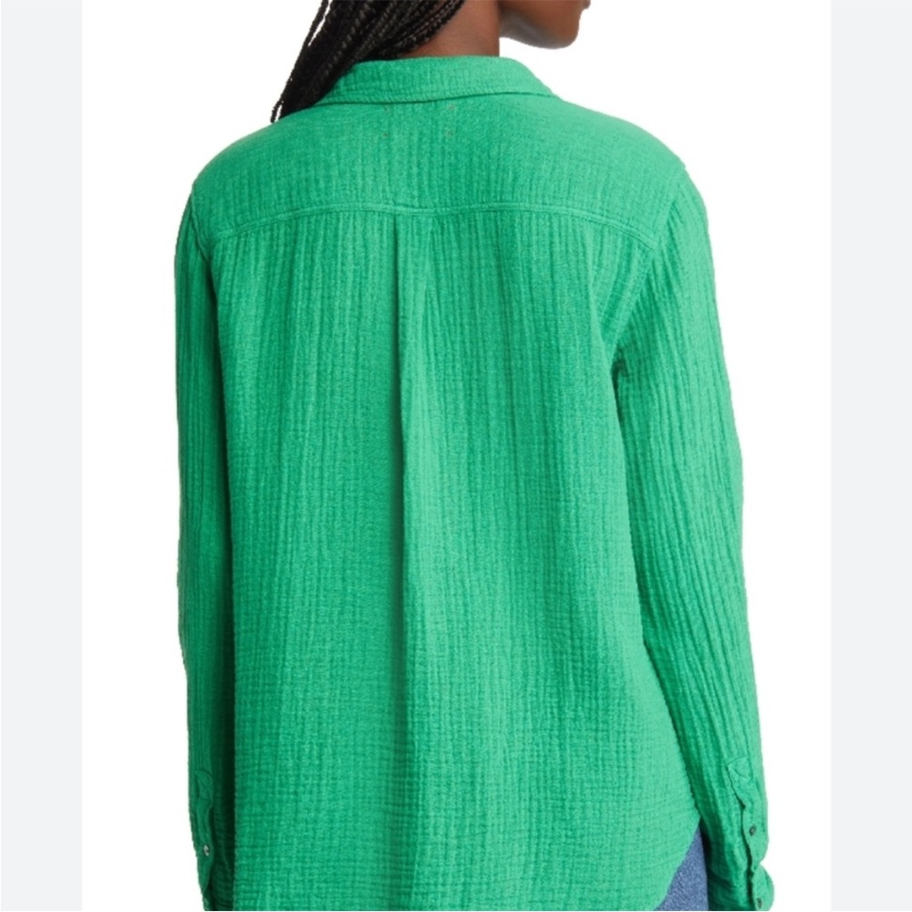 XiRENA Chelsea Gauze Scout Button Down Shirt Apple Green Large - Picture 2 of 14